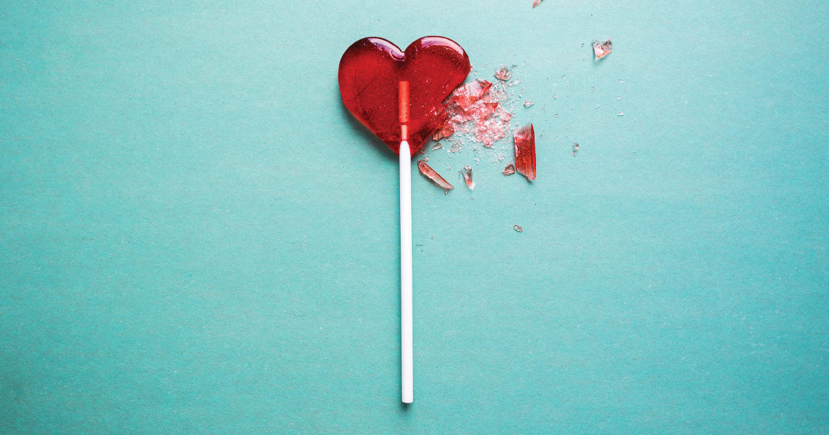 Completely Broken Heart lollipop