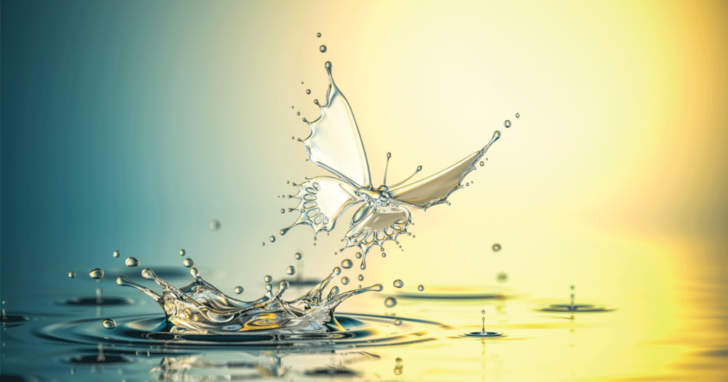 Butterfly over water