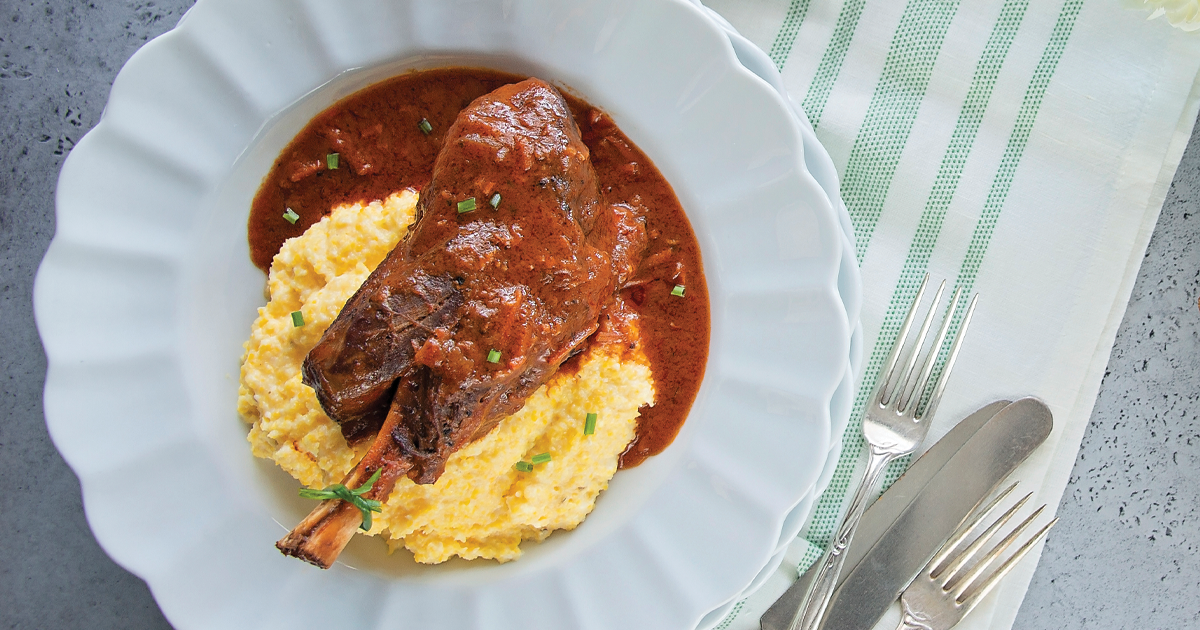 Recipe: Braised Lamb Shanks With Polenta