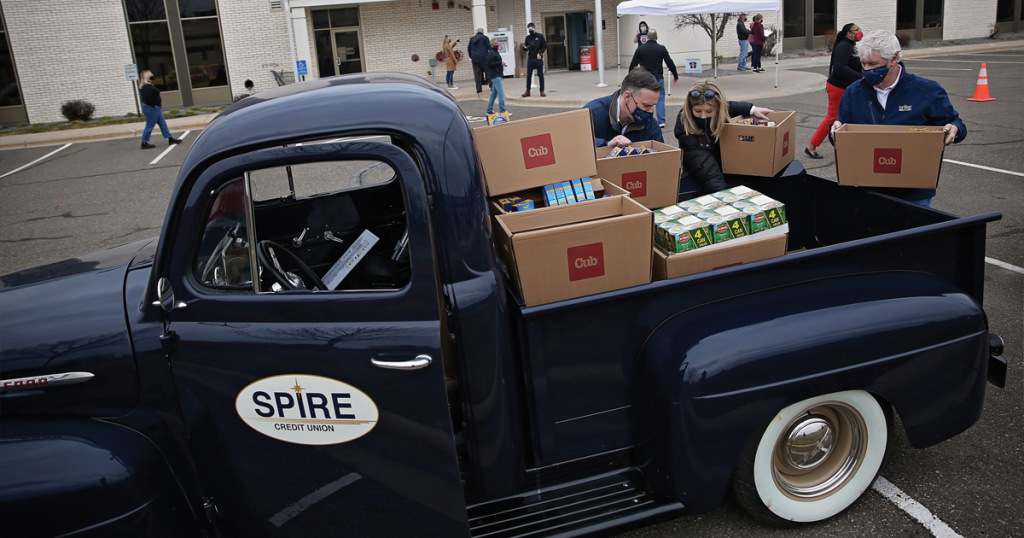 A nonstop stream of cars and delivery trucks lined up outside the Army’s headquarters in Roseville, MN to donate nonperishable foods at a special weigh-in event on the last day of the Twin Cities Salvation Army’s “2 Million Pounds” food drive. Earlier this year, the 2-million-pound goal was reached. Some called the goal impossible. The Twin Cities community proved otherwise, donating enough cash and nonperishable foods to accomplish the largest food drive in local history. The food will be used to replenish The Salvation Army’s nine Twin Cities food shelves, which have been strained by record demand. 