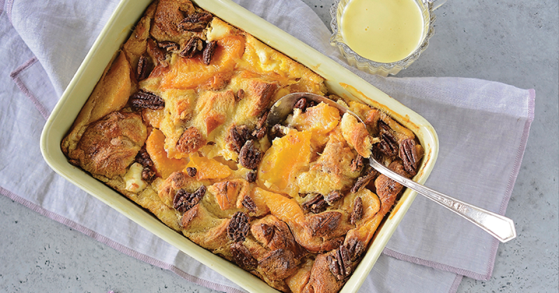 Recipe: Peach Bread Pudding with Creme Anglaise