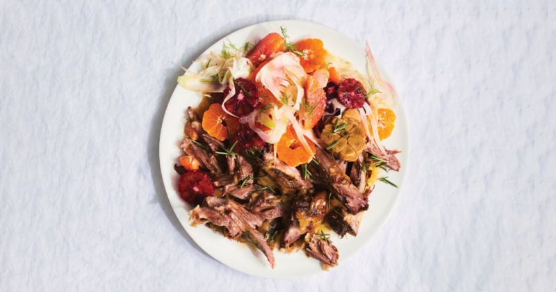 Lamb Shoulder with Citrus-Fennel Salad