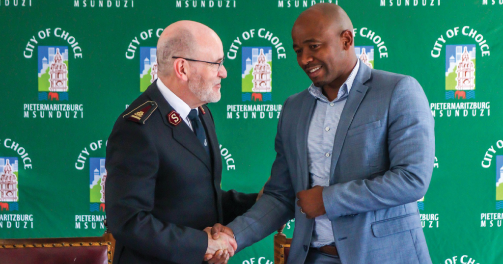 The General with the deputy major of Msunduzi Municipality